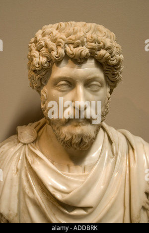 Ephesus Museum, Büste des Roman Emperor Marcus Aurelius, vom 2. Jahrhundert CER, in Seljuk, Türkei Stockfoto