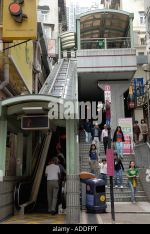 Die Central-Mid-Levels Escalator Anschluss Midlevels an zentralen Stadtteil Hong Kong Island China Stockfoto