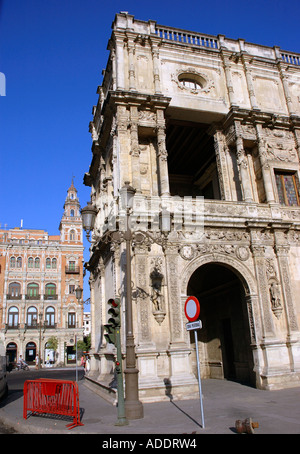 Blick auf Sevilla gotischer Bau Sevilla Andalusien Andalusien España Spanien Iberia Europa Stockfoto