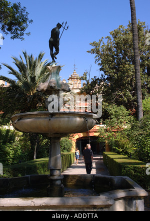 Ansicht der Alcazar Palast & Gärten Palacio de Don Pedro Sevilla Sevilla Andalusien Andalusien España Spanien Iberia Europa Stockfoto