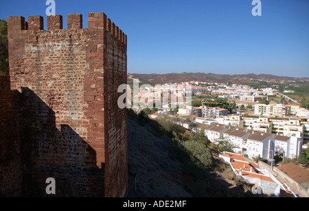 Panoramablick auf das Castelo de Silves Castle Algarve Iberia Portugal Europa Stockfoto