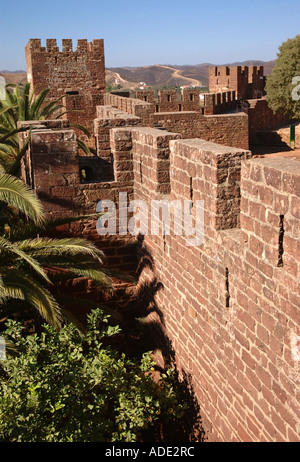 Panoramablick auf das Castelo de Silves Castle Algarve Iberia Portugal Europa Stockfoto