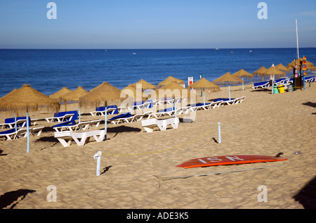 Panoramablick auf Meer und Strand von Faro Algarve Iberia Portugal Europa Stockfoto