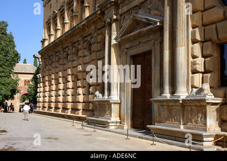 Ansicht der Alhambra Palast & Alcazaba Festung Granada Andalusien Andalusien España Spanien Iberia Europa Stockfoto