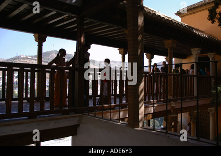 Panorama der Alcazaba Festung & Alhambra Palast Granada Andalusien Andalusien España Spanien Iberia Europa Stockfoto