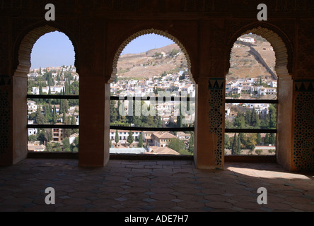 Ansicht der Alhambra Palast & Alcazaba Festung Granada Andalusien Andalusien España Spanien Iberia Europa Stockfoto