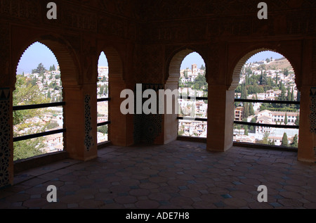 Ansicht der Alhambra Palast & Alcazaba Festung Granada Andalusien Andalusien España Spanien Iberia Europa Stockfoto