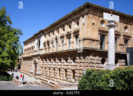 Ansicht der Alhambra Palast & Alcazaba Festung Granada Andalusien Andalusien España Spanien Iberia Europa Stockfoto