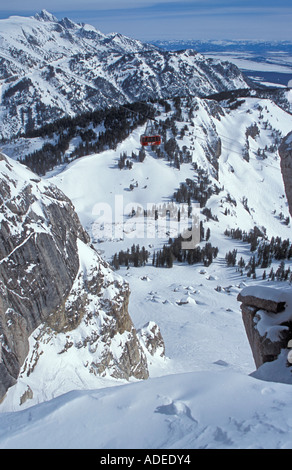 Gesamtansicht der Corbets Couloir in Jackson Hole, Wyoming USA Stockfoto