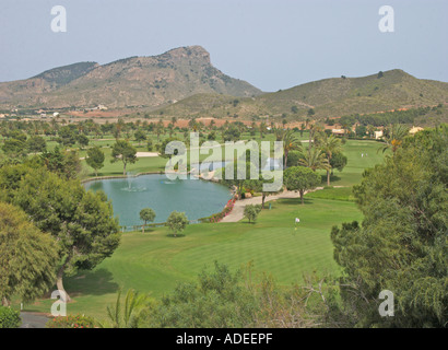 6. Grün am La Manga Club Resort, Costa Calida, Murcia, Süd-Ost-Spanien Stockfoto