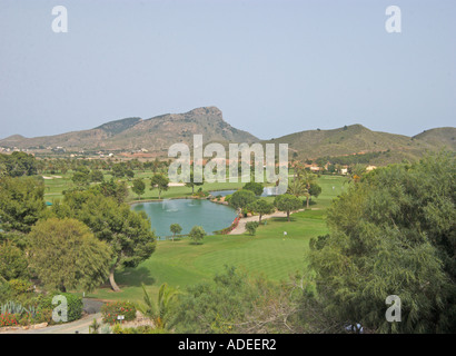 6. Grün am La Manga Club, Costa Calida, Murcia, Süd-Ost-Spanien Stockfoto