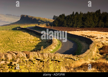 Blick auf Windgather Felsen in der Nähe von Macclesfield, Peak District National Park, Cheshire, England, Vereinigtes Königreich Stockfoto