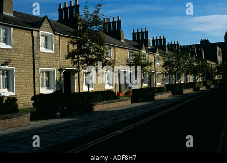 Eine Reihe von terrassenförmig angelegten Häuser im viktorianischen Great Western Railway Village in Swindon, Wiltshire nach Haus Eisenbahner gebaut Stockfoto