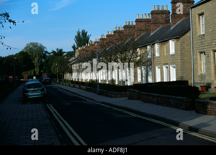 Eine Reihe von terrassenförmig angelegten Häuser im viktorianischen Great Western Railway Village in Swindon, Wiltshire nach Haus Eisenbahner gebaut Stockfoto