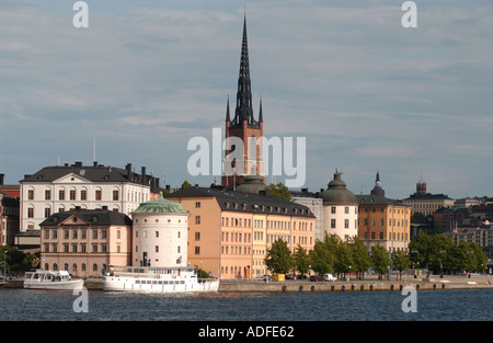 Schweden. Stockholm. Die Waterfront Aussicht auf Gamla Stan, die Altstadt. Stockfoto