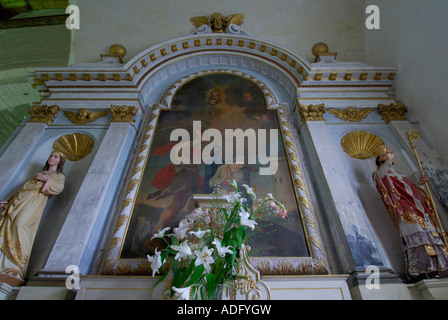 Kirche St. Gervais & St. Protais Interieur, Le Grand Pressigny (3350), Frankreich. Stockfoto