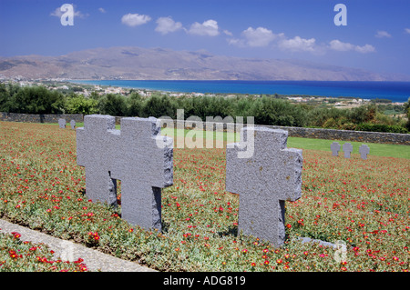 Soldatenfriedhof der deutschen Soldaten Maleme Kreta Griechenland Stockfoto