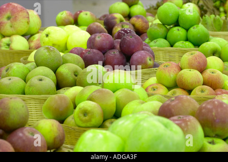 Äpfel auf dem Display an lokale Blume zeigen Harrogate Yorkshire England Stockfoto