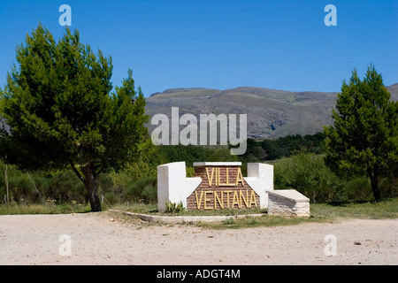 Villa Ventana Willkommensgruß Stockfoto