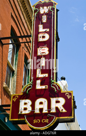 Bar zu unterzeichnen in Deadwood, South Dakota. Stockfoto