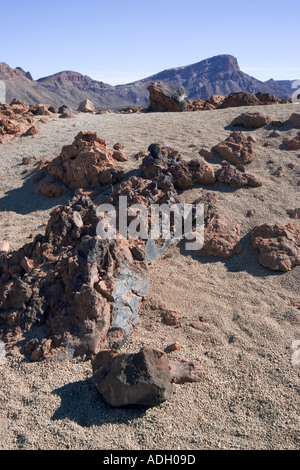 Bimsstein und Felsen in den Teide-Krater Parque Nacional del Teide-Teneriffa-Kanarische Inseln-Spanien Stockfoto