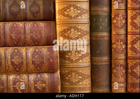 Nahaufnahme von schön gebundene Bücher Stockfoto