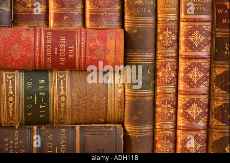 Nahaufnahme von schön gebundene Bücher Stockfoto