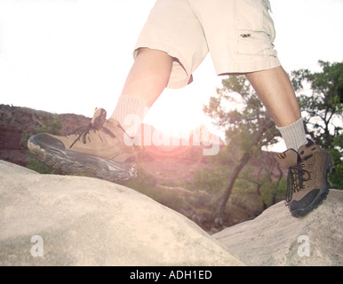 Nahaufnahme der Füße Wandern Stockfoto