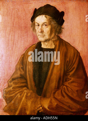 "Fine Arts, Dürer, Albrecht (1471-1528), Malerei,"Bildnis des Vaters"("Vater des Malers"), 1497, Öl auf Kalk-Pfanne Stockfoto