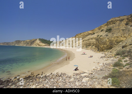 Der West-Algarve, Portugal, Cabanas Beach in der Nähe von Salema und Almadena Stockfoto