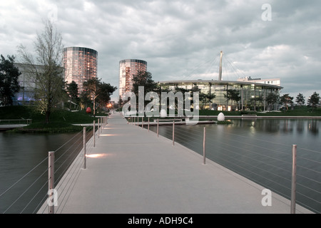 Deutschland Wolfsburg Autostadt-Autostadt der Volkswagen AG Twilight Stockfoto