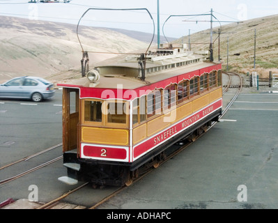 Snaefell Mountain Railway Auto Stockfoto