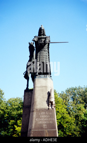 Denkmal für Grand Duke Gediminas Domplatz Vilnius Litauen Stockfoto