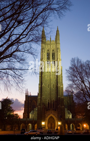 Duke Chapel von Nacht, Duke University, Durham, North Carolina Stockfoto