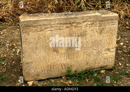 Roman schreiben auf Tablet in der alten Stadt Volubilis Zerhoun Gebirgsmassiv Marokkos Stockfoto