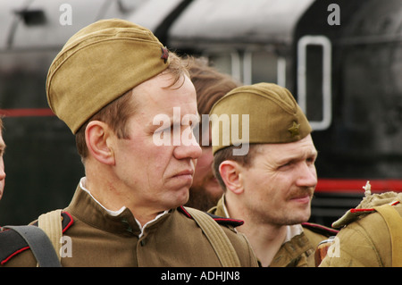 Re enactment in sowjetischer Uniform Stockfoto