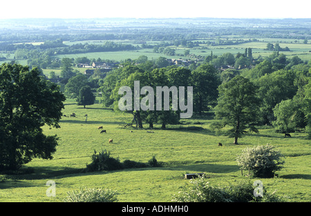 Blick über Edgehill Battlefield Website von Edge Hill, Warwickshire, England, UK Stockfoto