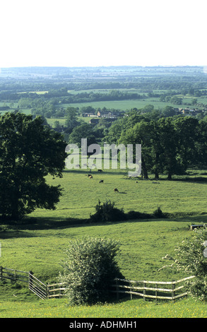 Blick über Edgehill Schlachtfeld von Edge Hill, Warwickshire, England, UK Stockfoto