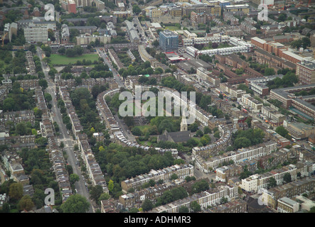 Luftaufnahme von Thornhill Square in Islington, Nordlondon Stockfoto