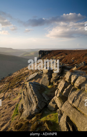 Bamford Edge, Derbyshire, Peak District, England, Vereinigtes Königreich Stockfoto