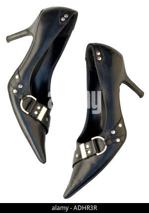 Paar schwarze High Heels Damenschuhe. Stockfoto