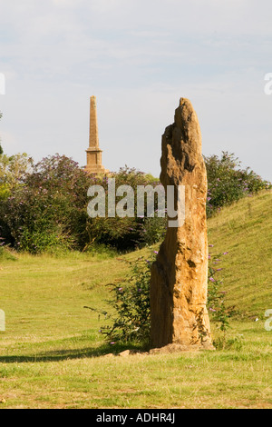 Denkmal und Millenium Steinkreis am Schinken Hill Country Park in der Nähe von Yeovil in Somerset Stockfoto