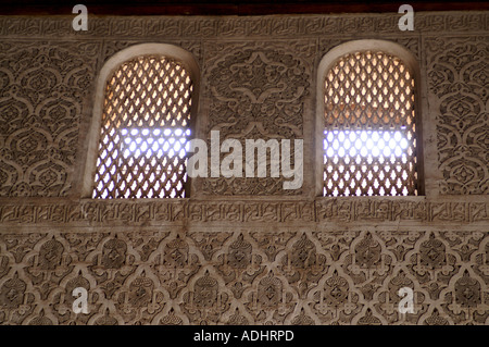 Galerie von Ben Youssef Medersa koranische Schule Maghreb Marrakesch Marokko Stockfoto