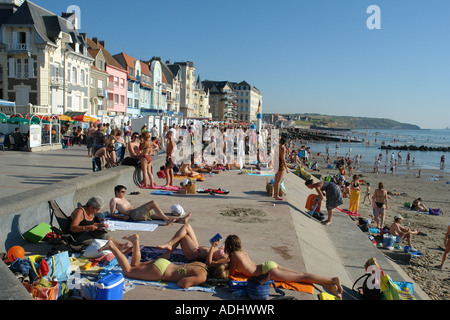 Strandpromenade von Wimereux (Côte d ' Opale-Pas de Calais-Frankreich) Stockfoto