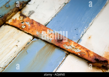 rostige Scharnier Details der Strandhütte Steephill Bucht in der Nähe von Ventnor Isle Of Wight Sommer 2006 Stockfoto