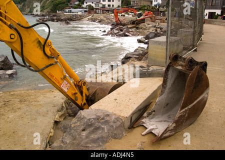 Arbeiten Sie Enhancing Küstenschutzes Steephill Bucht in der Nähe von Ventnor Isle Of Wight Sommer 2006 Stockfoto