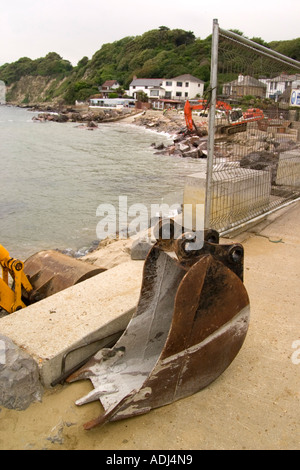 Arbeiten Sie Enhancing Küstenschutzes Steephill Bucht in der Nähe von Ventnor Isle Of Wight Sommer 2006 Stockfoto