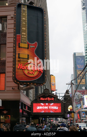 Hard Rock Cafe Zeichen Broadway Manhattan New York City USA Stockfoto