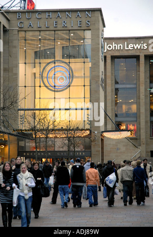 Last-Minute-Shopping am Heiligabend, Buchanan Galleries Shopping Mall. Buchanan Street. Glasgow, Schottland. Stockfoto
