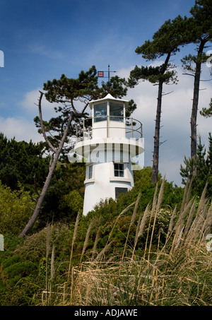 Kleiner Leuchtturm auf Lepe auf dem Solent, Hampshire, England Stockfoto